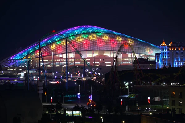 Soči Fisht Arena Noční Panoramatické Fotografie Horizontální — Stock fotografie