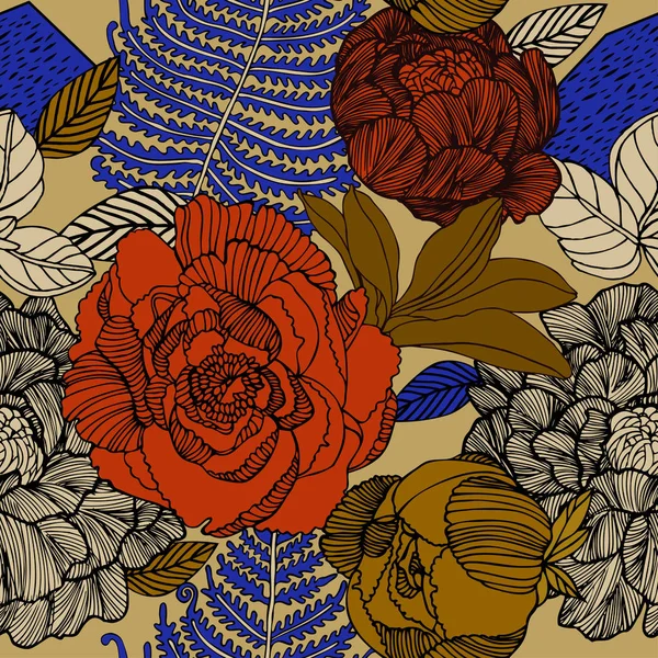 Egzotik bitkiler ile parlak tropikal arka plan. 