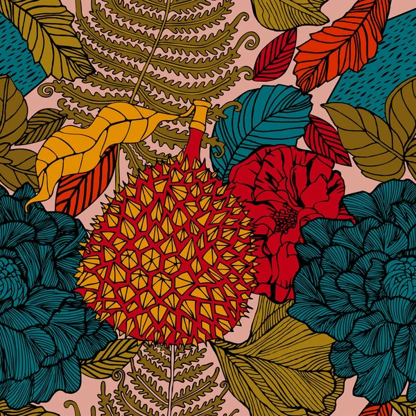 Egzotik bitkiler ile parlak tropikal arka plan. 