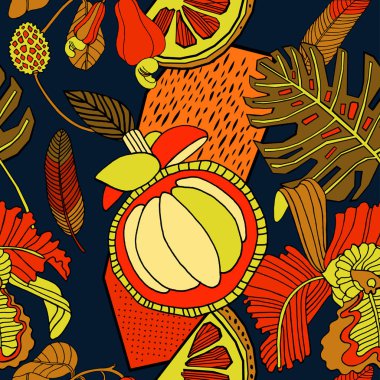 Egzotik bitkiler ile parlak tropikal arka plan. 