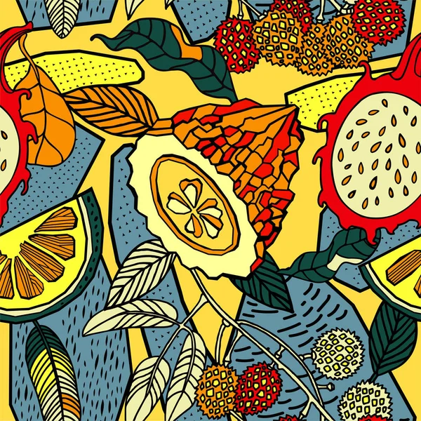 Egzotik bitkiler ile parlak tropikal arka plan. 