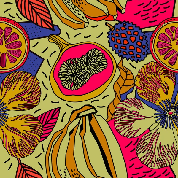 Egzotik bitkiler ile parlak tropikal arka plan. 