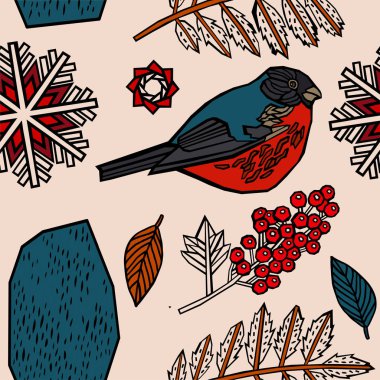 Kış sıcacık illüstrasyon. Noel dekoratif geçmişi. Vektör.