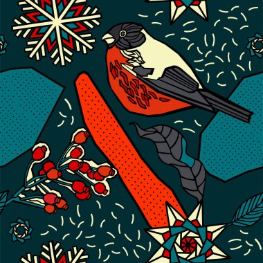 Kış sıcacık illüstrasyon. Noel dekoratif geçmişi. Vektör.