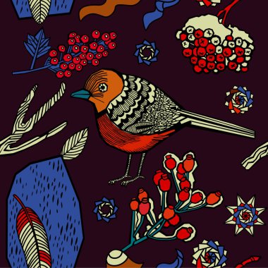 Kış sıcacık illüstrasyon. Noel dekoratif geçmişi. Vektör.