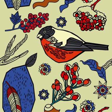 Kış sıcacık illüstrasyon. Noel dekoratif geçmişi. Vektör.