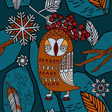 Kış sıcacık illüstrasyon. Noel dekoratif geçmişi. Vektör.