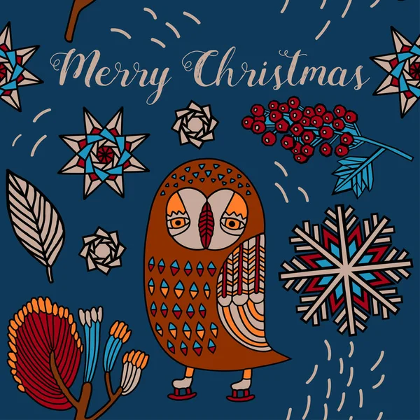 Wintergemütliche Illustration Weihnachten Dekorativen Hintergrund Vektor — Stockvektor
