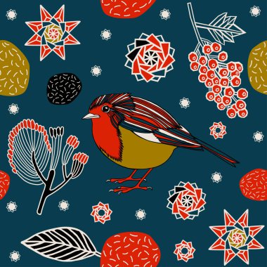 Kış sıcacık illüstrasyon. Noel dekoratif geçmişi. Vektör.