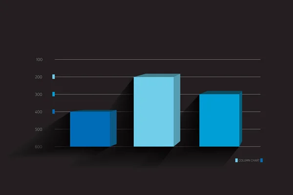 Sütun Grafiği Grafik Şablonu Için Infographics — Stok Vektör