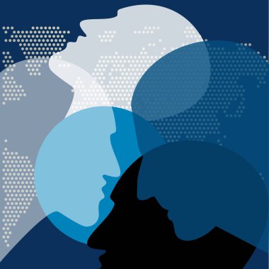 Tartışma insanlar. Vektör halat.