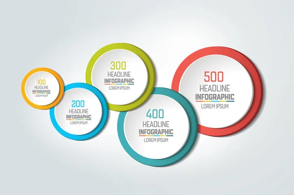 Infografica Con Opzioni Parti Passaggi Schema Vettoriale Grafico — Vettoriale Stock