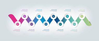 Zaman çizelgesi, adım adım grafik. Infographic.