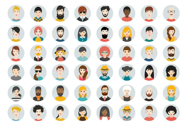 Ensemble Personnes Cercle Avatars Personnes Chefs Nationalité Différente Dans Style — Image vectorielle