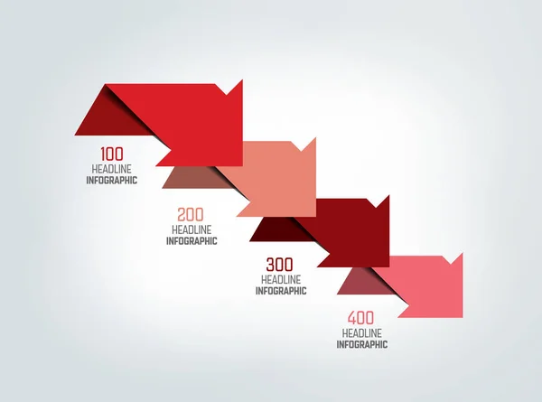 Strzałki Schemat Wykres Szablon Infografika — Wektor stockowy