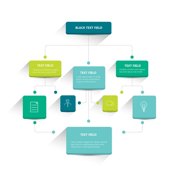 Diagrama Flujo Infográfico Esquema Sombras Colores — Archivo Imágenes Vectoriales