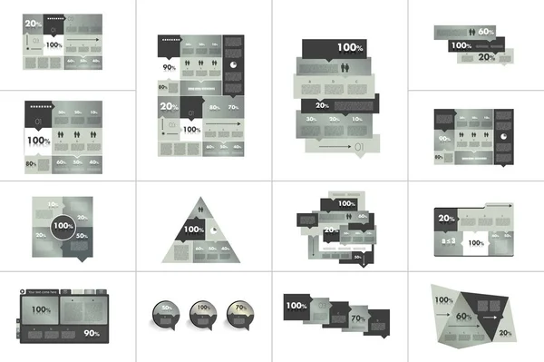 Grote Verzameling Tabellen Schema Banners Stap Voor Stap Infographic — Stockvector