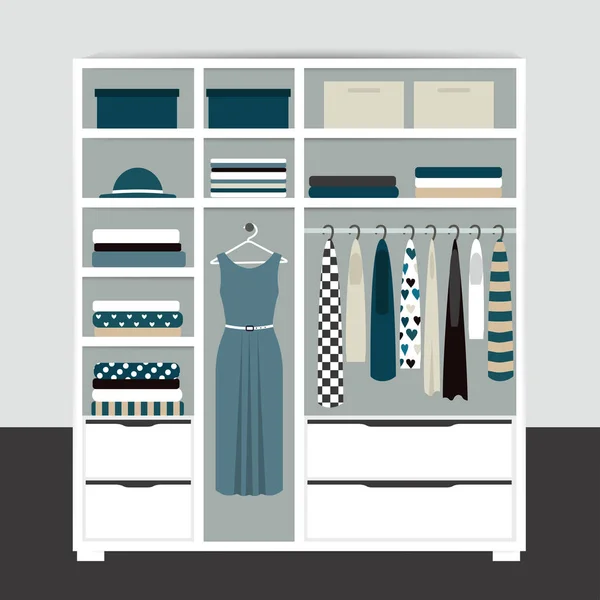 Capsule Minimalistische Garderobe Vectorillustratie Cartoon — Stockvector