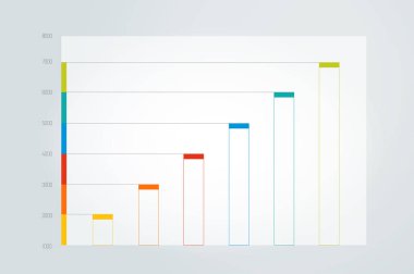 Çizelge, grafik, şema. Sadece renkler düzenlenebilir. Bilgi işleme elementi. Vektör.