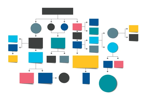 Fowchart Esquema Sombras Coloridas —  Vetores de Stock