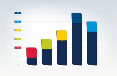 Çizelge, grafik, şema. Sadece renkler düzenlenebilir. Bilgi işleme elementi. Vektör.
