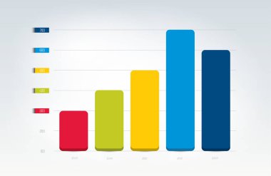 Çizelge, grafik, şema. Sadece renkler düzenlenebilir. Bilgi işleme elementi. Vektör.