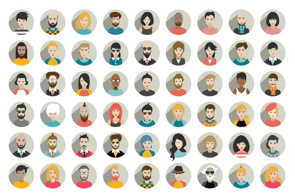 Mega Ensemble Personnes Avatars Personnes Chefs Nationalité Différente Dans Style — Image vectorielle