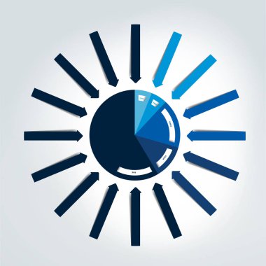 Merkeze gösteren oklar. Infographics öğeleri ayarla.