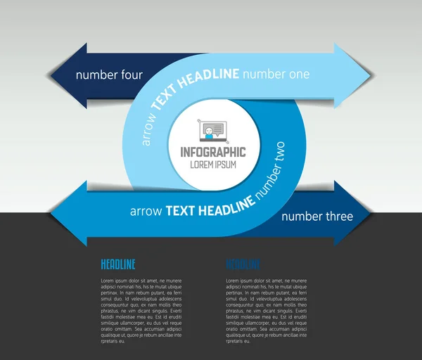 Infographic Pijl Cirkel Template Diagram Grafiek Met Tekstvelden — Stockvector