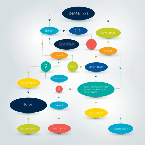 Flow Chart Scheme Infographics Elements Vector Design — Stock Vector