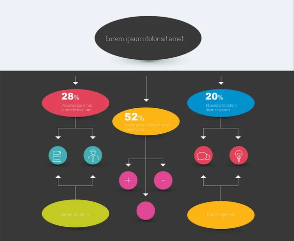 Schema Van Stroomschema Infografisch Element — Stockvector