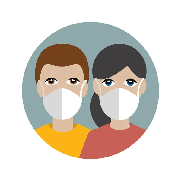 Pessoas Com Uma Máscara Protegerem Contra Vírus Coroa Covid Par —  Vetores de Stock