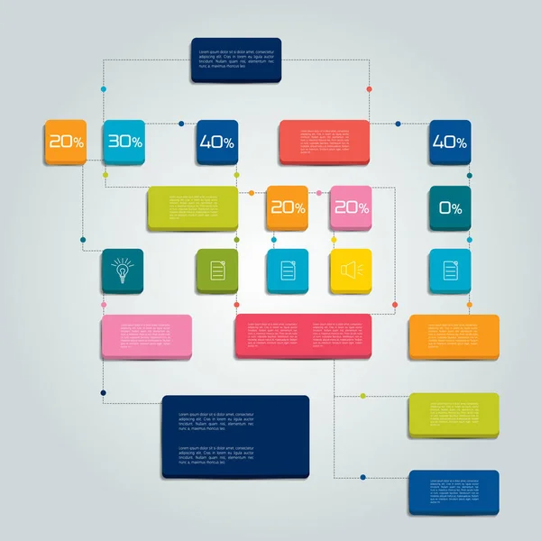 Folyamatábra Rendszer Infografika Elemek Vektor Kialakítása — Stock Vector