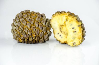 Cross-section of the  marolo fruit ( Annona crassiflora ).The fruit of the original inhabitants of Brazil and Paraguai. clipart