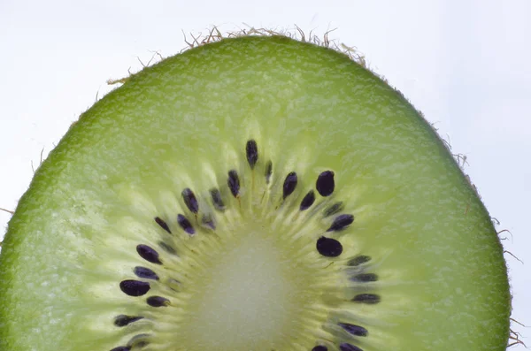 Detailní Makro Plátkem Kiwi Ovoce Pozadí Grafické Prostředky Koncept — Stock fotografie