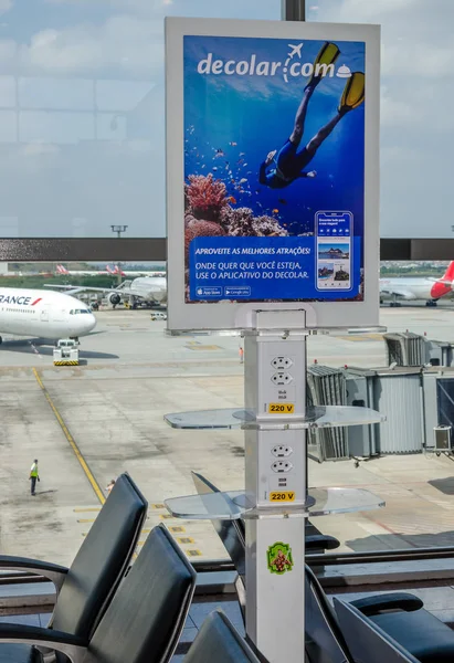 September 2018 Sao Paulo Brazil Free Charging Station Aeroprt Guarulos — Stock Photo, Image