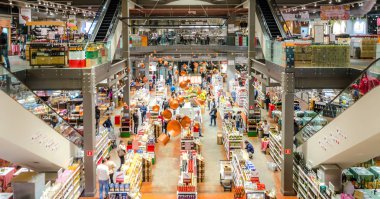 Sao Paulo , Brezilya 13 Temmuz 2018 ; Eataly , Sao Paulo en büyük İtalyan gastronomi merkezi, Brazil.A yer burada yemek, alışveriş ve öğrenmek.