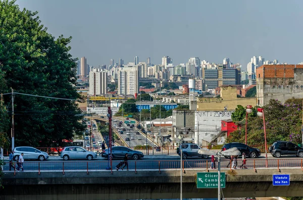 Sao Paulo Brasil Julho 2018 Tráfego Diurno Maior Cidade América — Fotografia de Stock