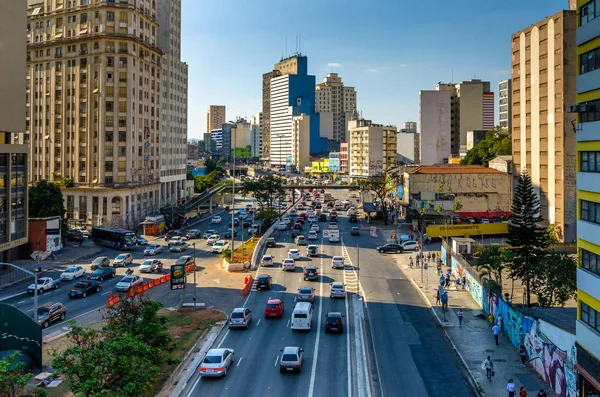 Sao Paulo Brasilien Juli 2018 Dag För Dag Trafik Den — Stockfoto