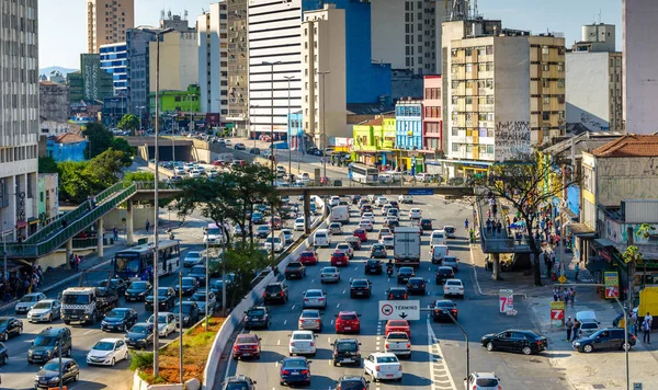 Sao Paulo Brasil Julho 2018 Tráfego Diurno Maior Cidade América — Fotografia de Stock