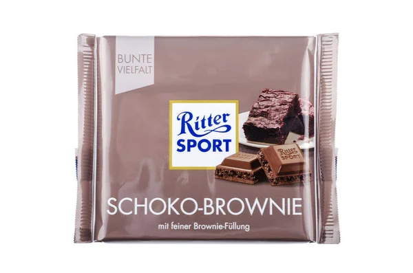 Ritter Sport Choklad Bar Isolerad Vit Bakgrund — Stockfoto