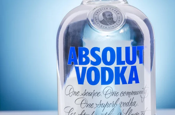 Fles Pure Absolut Wodka Absolut Vodka Geproduceerd Zuid Zweden Sinds — Stockfoto