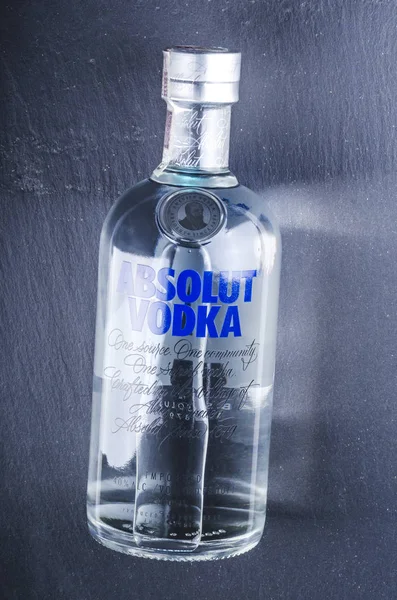 Botella Vodka Absoluto Puro Vodka Absoluto Produce Sur Suecia Desde —  Fotos de Stock