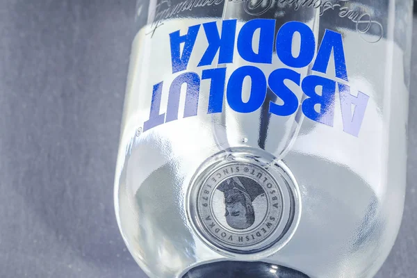 Garrafa Vodka Pura Absolut Absolut Vodka Produzido Sul Suécia Desde — Fotografia de Stock