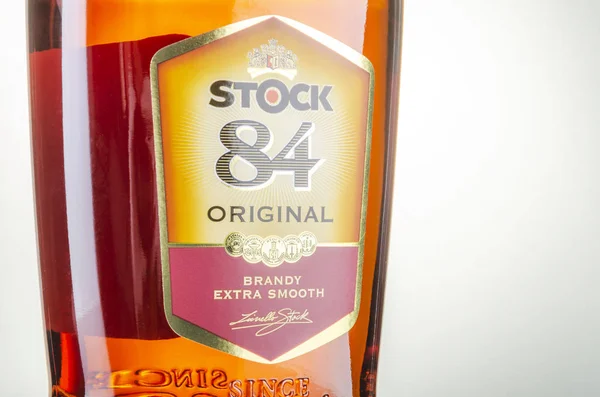 Flasche Original Brandy Stock Auf Gradientenhintergrund — Stockfoto