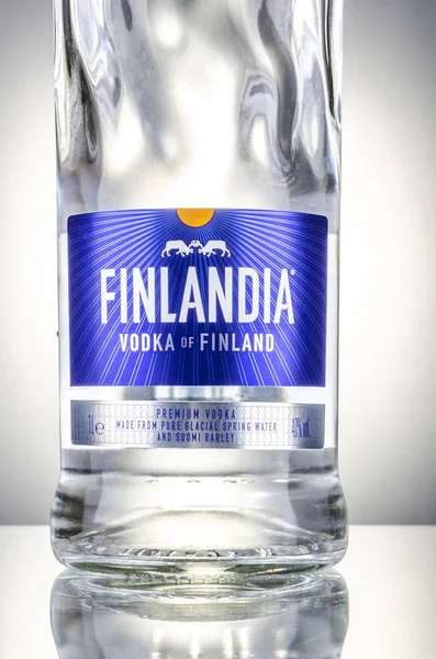Finlandia Vodka Sfondo Sfumato Vodka Finlandese Prodotta Dall Orzo Dall — Foto Stock