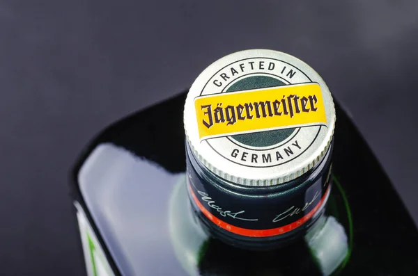 Jagermeister Digestif Pada Latar Belakang Gradien Jagermeister Dibuat Dengan Bumbu — Stok Foto