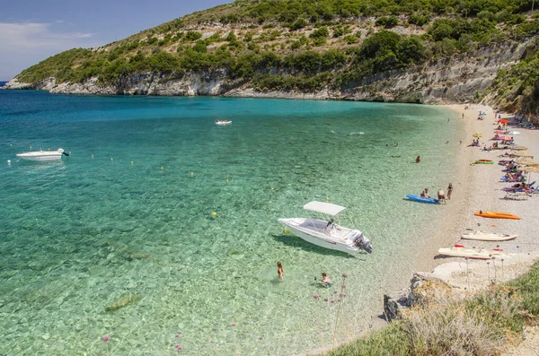 在Makris Gialos沙滩上的风景 它位于希腊Zakynthos岛的西北海岸 — 图库照片