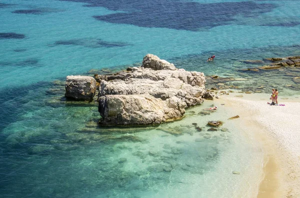 Yunanistan Zakynthos Adasının Kuzey Doğu Kıyısındaki Xigia Kumlu Plajı — Stok fotoğraf