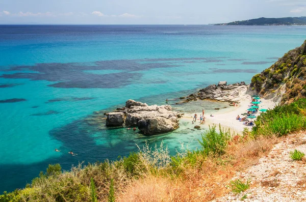 Yunanistan Zakynthos Adasının Kuzey Doğu Kıyısındaki Xigia Kumlu Plajı — Stok fotoğraf